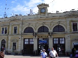 facciata della stazione ferroviaria di Belgrado