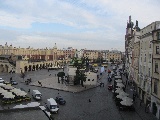 Vista panoramica della piazza principale Rynek Glowny di Cracovia