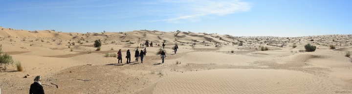 Una passegiata nel deserto di Sahara al sud della Tunisia
