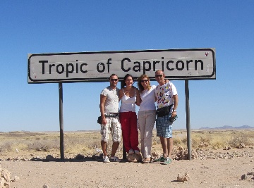 Quattro partecipanti del viaggio in Namibia