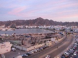 Panorama di Mutrah al crepuscolo