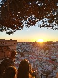 Tramonto a Lisbona visto dal Miradouro da Graca