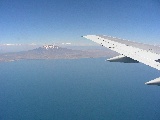 Vista dall'aereo su un vulcano spento